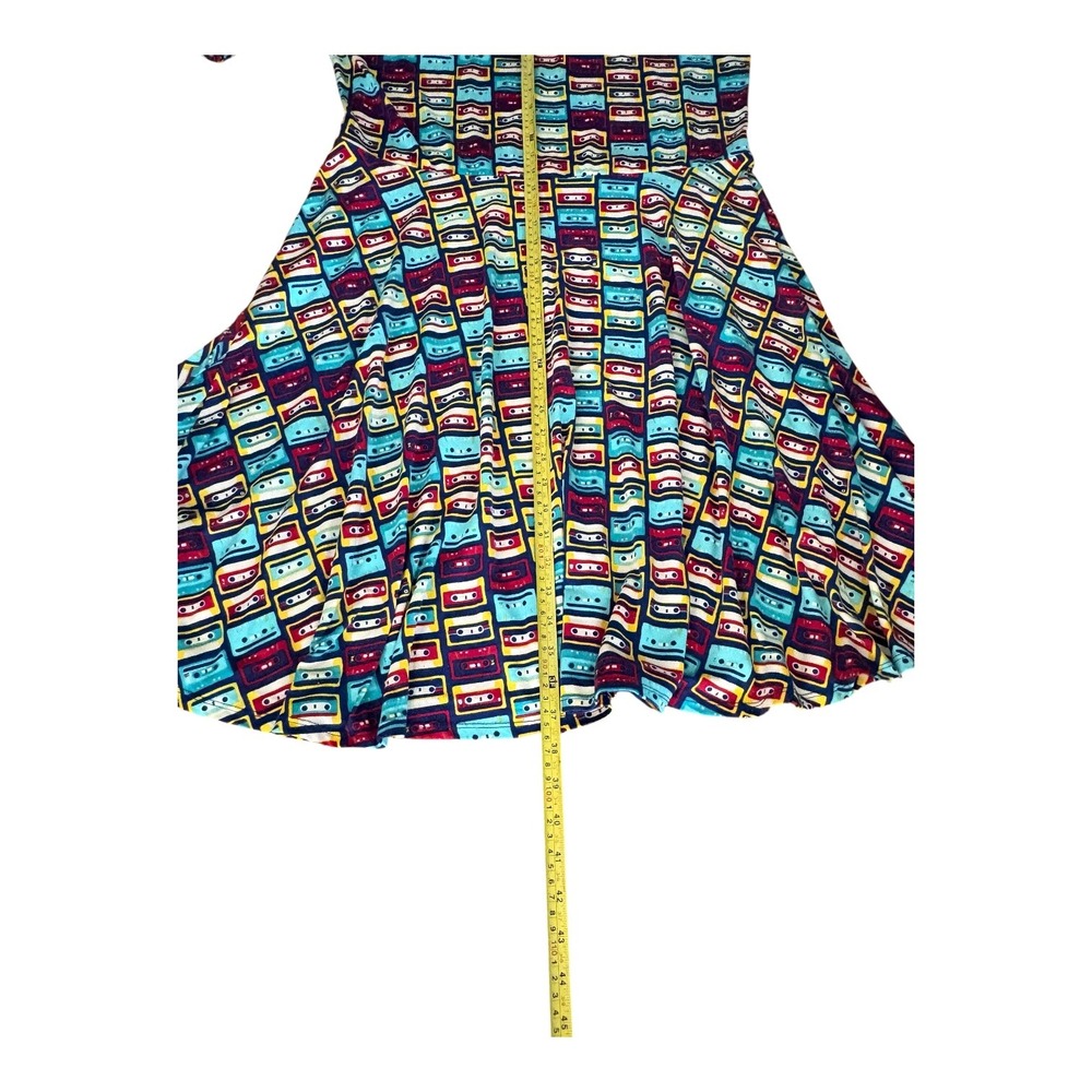 LuLaRoe Nicole Cassette Tape Print Dress Womens 3XL Retro 80s 90s Skater Multi - Picture 6 of 8